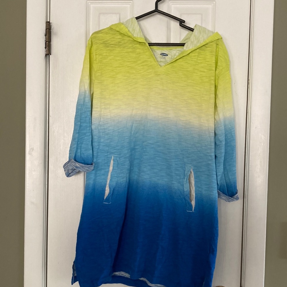OLD NAVY OMBRÉ HOODED SWIM COVER UP FOR GIRLS SIZE XXL (18) - Picture 1 of 5